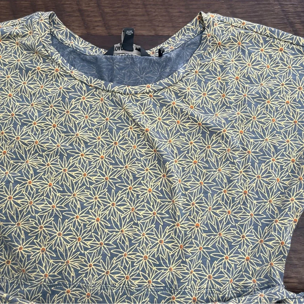 Toad & co cue wrap floral soft tie blue gold outdoor dress small - Picture 2 of 10